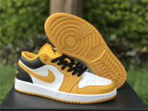 Authentic Air Jordan 1 Low OG White/Black/Yellow