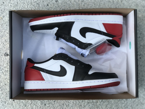 Authentic Air Jordan 1 Low “Black Toe”