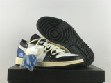 Authentic  Air Jordan 1 Low Black/White/Blue