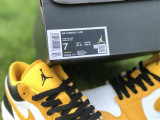 Authentic Air Jordan 1 Low OG White/Black/Yellow