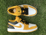 Authentic Air Jordan 1 Low OG White/Black/Yellow