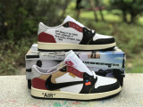 Authentic Air Jordan 1 x OFF-WHITE AJ1 OW UN White/Black/Red