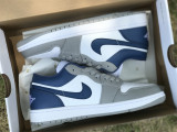 Authentic Air Jordan 1 Low Surface Grey/Blue
