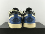 Authentic  Air Jordan 1 Low Black/White/Blue
