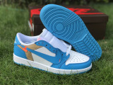 Authentic Air Jordan 1 Low OFF WHITE Beige/Yellow/Blue/White