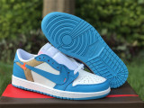 Authentic Air Jordan 1 Low OFF WHITE Beige/Yellow/Blue/White