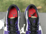 Authentic Air Jordan 1 Low Sport Royal  White/Purple