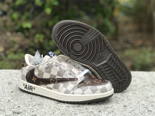 Authentic Air jordan1 Low TS LV Trainers/White