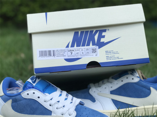 Authentic Travis Scott x Air Jordan 1 Low OG TS SP Blue/White