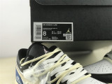 Authentic  Air Jordan 1 Low Black/White/Blue