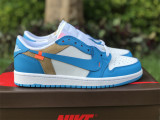 Authentic Air Jordan 1 Low OFF WHITE Beige/Yellow/Blue/White
