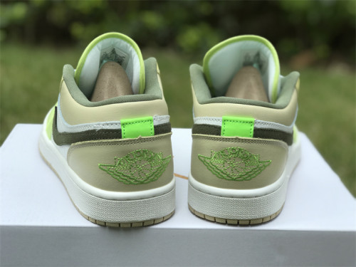 Authentic Air Jordan 1 Low Oil Green Sail