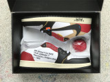 Authentic Air Jordan 1 x OFF-WHITE AJ1 OW UN White/Black/Red