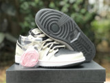 Authentic Air Jordan 1 Low Black/Blechead Coral-Grey FOG