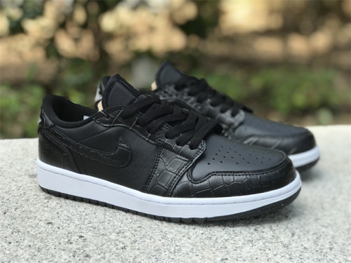 Authentic Air Jordan 1 Low Golf “Black Croc”