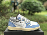 Authentic Air Jordan 1 Low Blue/White