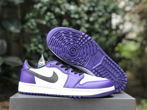 Authentic Air Jordan 1 Low Sport Royal  White/Purple