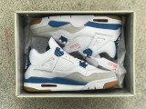 Authentic Nike SB x Air Jordan 4 White/Light Blue/Ashen