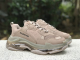 Authentic Balenciaga Triple-S Clear-Sole Monocolor /Brown-Black