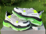 Authentic Balenciaga Triple s Clear Sole White/Grey/Green