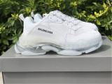 Authentic Balenciaga Triple s Clear Sole White/Silver