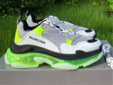 Authentic Balenciaga Triple s Clear Sole White/Grey/Green