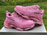 Authentic Balenciaga Triple s Clear Sole Wash Pink