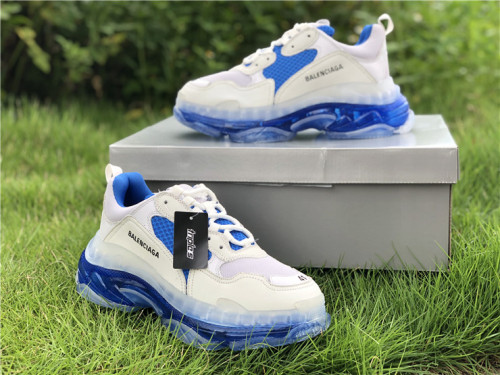 Authentic Balenciaga Triple S White/Blue