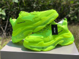 Authentic Balenciaga Triple s Clear Sole Fluo-Yellow