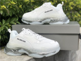 Authentic Balenciaga Triple s Clear Sole White/Silver