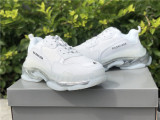 Authentic Balenciaga Triple s Clear Sole White/Silver
