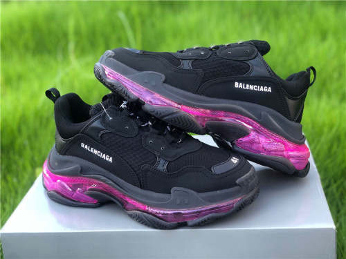 Authentic Balenciaga Triple s Black/Plum/Red