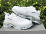 Authentic Balenciaga Triple s Clear Sole White/Silver