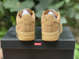 Authentic Su preme x Nike Air Force 1 SP Wheat