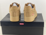 Authentic Su preme x Nike Air Force 1 SP Wheat