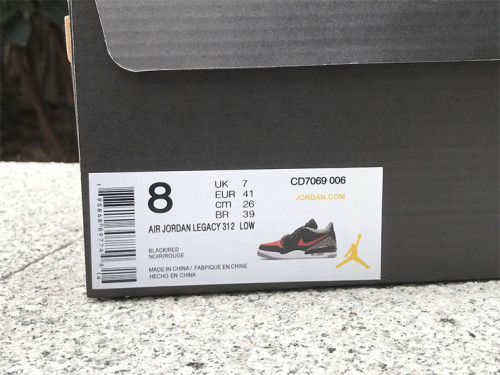 Authentic Air Jordan Legacy 312 Low Black/Red