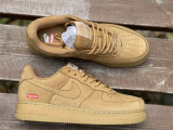 Authentic Su preme x Nike Air Force 1 SP Wheat
