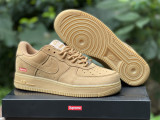 Authentic Su preme x Nike Air Force 1 SP Wheat