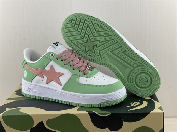 Authentic A Bathing Ape x Nike Air Force 1 Low White/Green/Pink