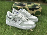 Authentic A Bathing Ape x Nike Air Force 1 Low Grey/White