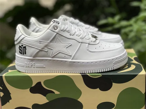 Authentic A Bathing Ape x Nike Air Force 1 Low Pure White
