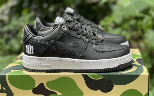 Authentic A Bathing Ape x Nike Air Force 1 Low Black/White
