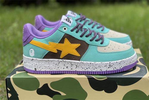Authentic A Bathing Ape x Nike Air Force 1 Low Light Blue/Yellow