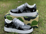 Authentic A Bathing Ape x Nike Air Force 1 Low White/Grey/Black