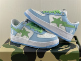 Authentic A Bathing Ape x Nike Air Force 1 Low Blue/Green