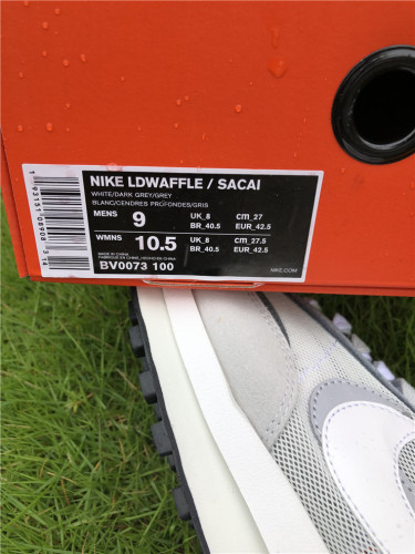 Authentic Sacai x Nike LDWaffle White/Dark Grey