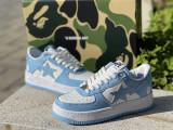 Authentic A Bathing Ape x Nike Air Force 1 Low White/Blue