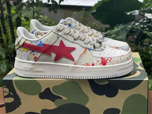 Authentic A Bathing Ape x Nike Air Force 1 Low Beige/Red