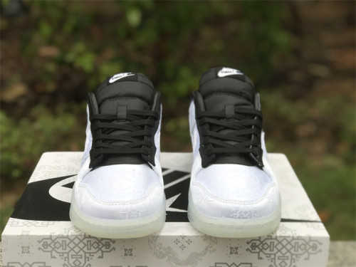 Authentic CLOT x fragment x Nike Dunk Low  White Silk
