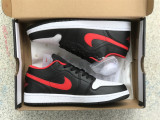 Authentic Air Jordan 1 Low Black/Fire Red-White